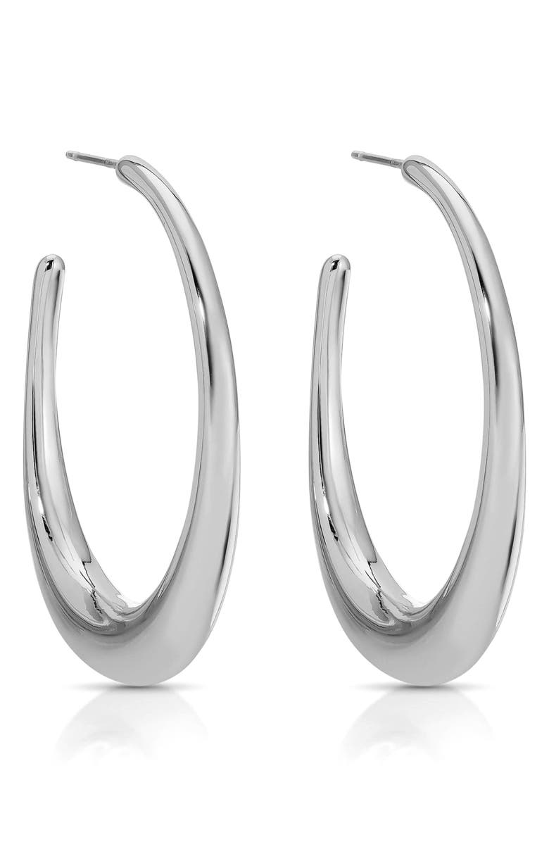 Ettika Eclipse Hoop Earrings, Alternate, color, Silver