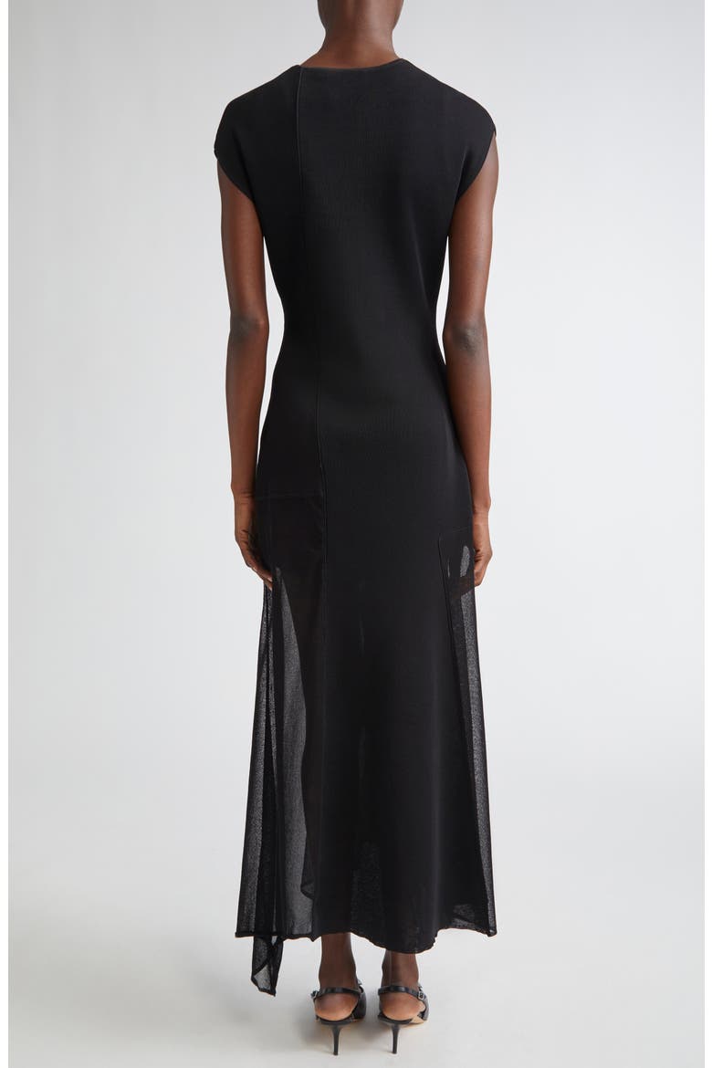 Seamed Asymmetric Dress, Alternate, color, BLACK
