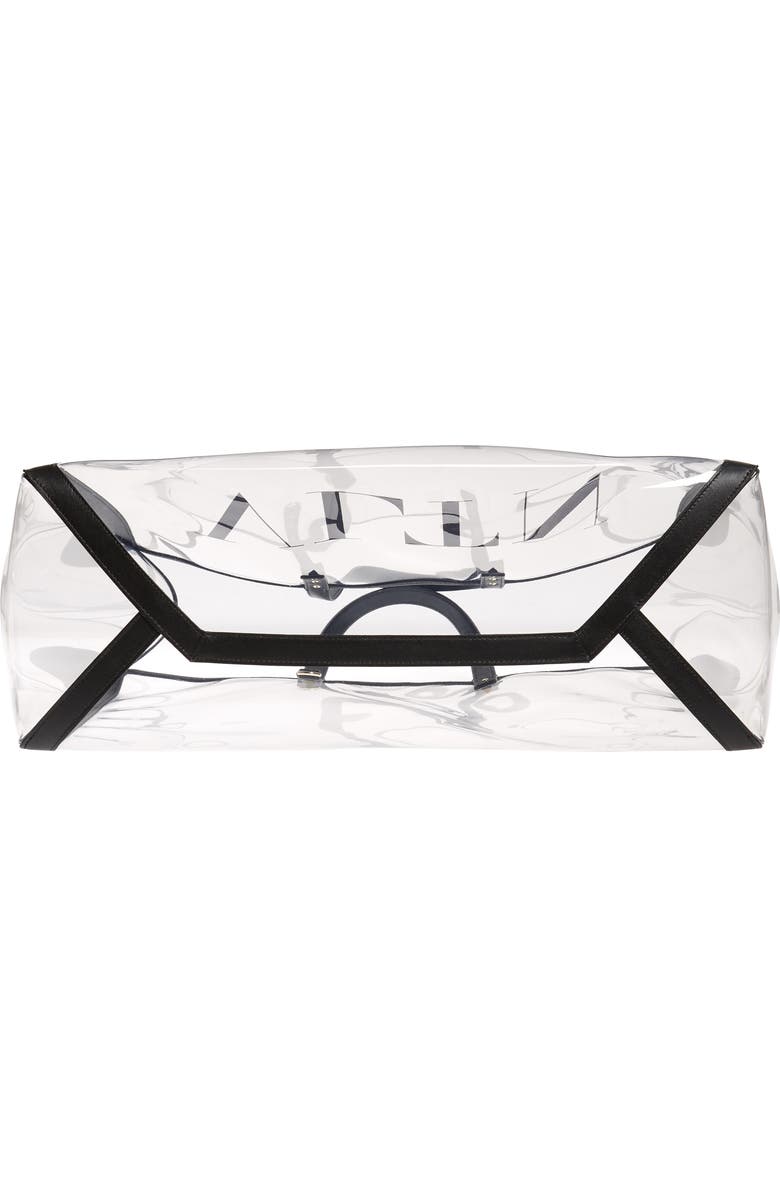 Valentino Garavani Large Grande Plage VLTN Logo Clear Tote, Alternate, color,
