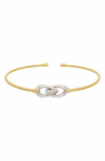 Sterling Silver Diamond Knot Cuff Bangle