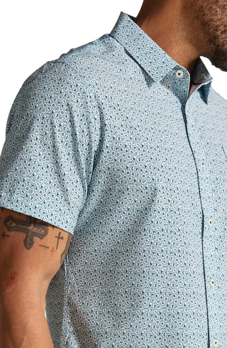 7 Diamonds Leandro Floral Short Sleeve Performance Button-Up Shirt, Alternate, color, 
