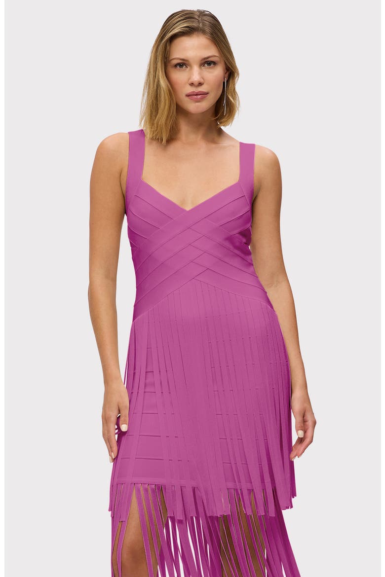 The Vivienne Fringe Gown, Alternate, color, AZALEA