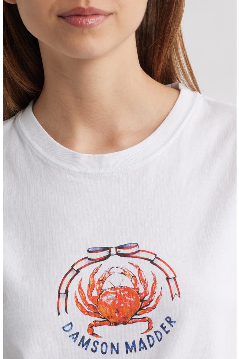 Crabby Bow Shrunken Organic Cotton Graphic T-Shirt, Alternate, color, WHITE