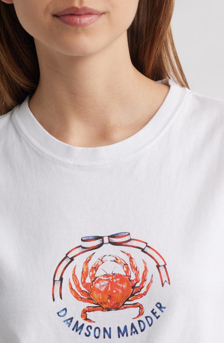 Damson Madder Crabby Bow Shrunken Organic Cotton Graphic T-Shirt, Alternate, color,