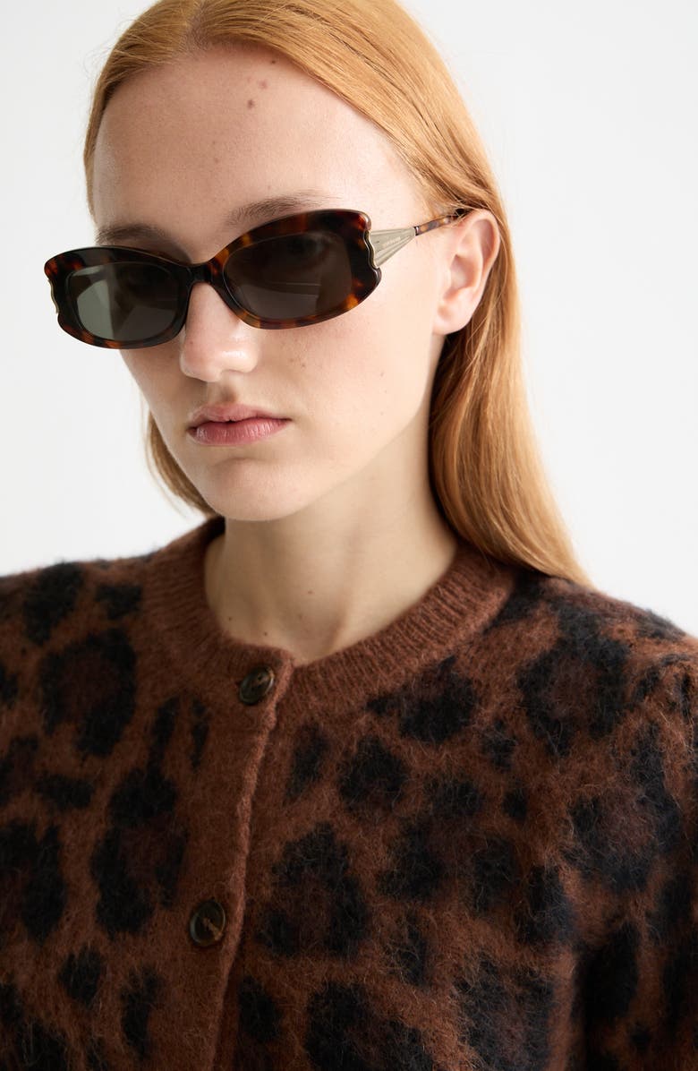 Scotch & Soda Fuzzy Jacquard Cardigan, Alternate, color, Peace Leopard