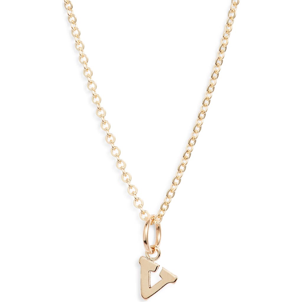 Nashelle Initial Pendant Necklace In Gold Fill - V