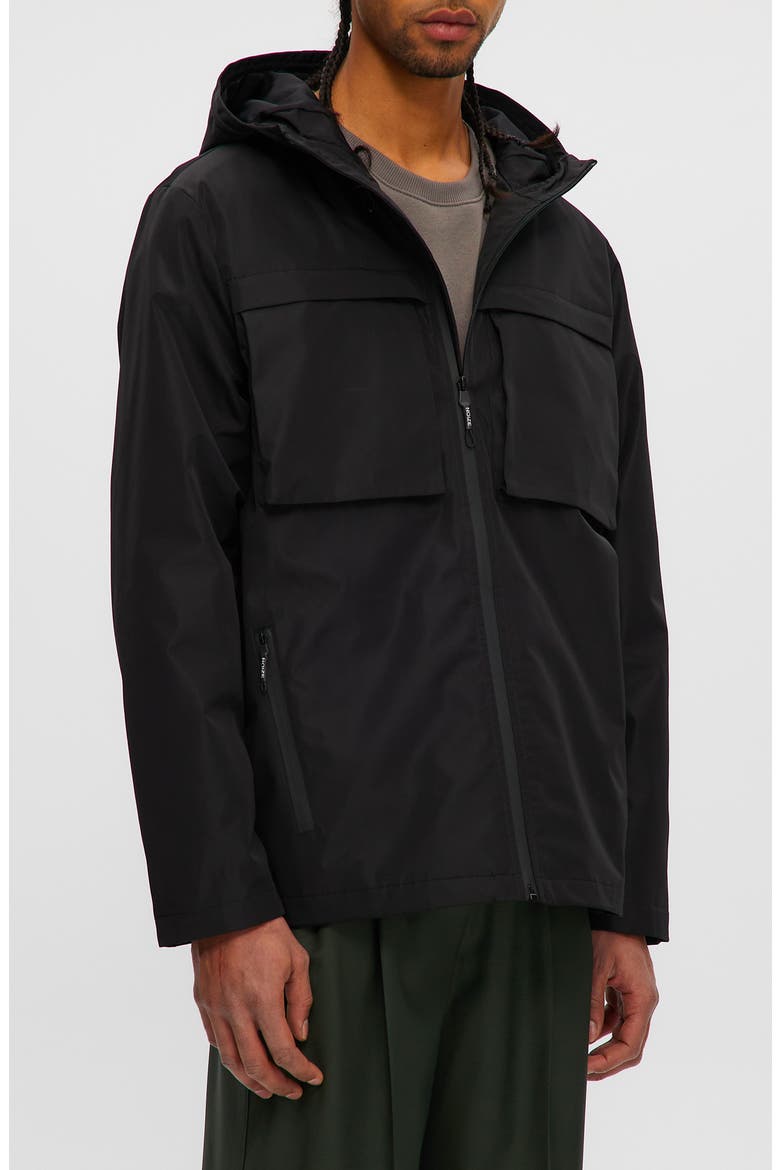 Andreas Water Resistant Rain Coat, Alternate, color, BLACK