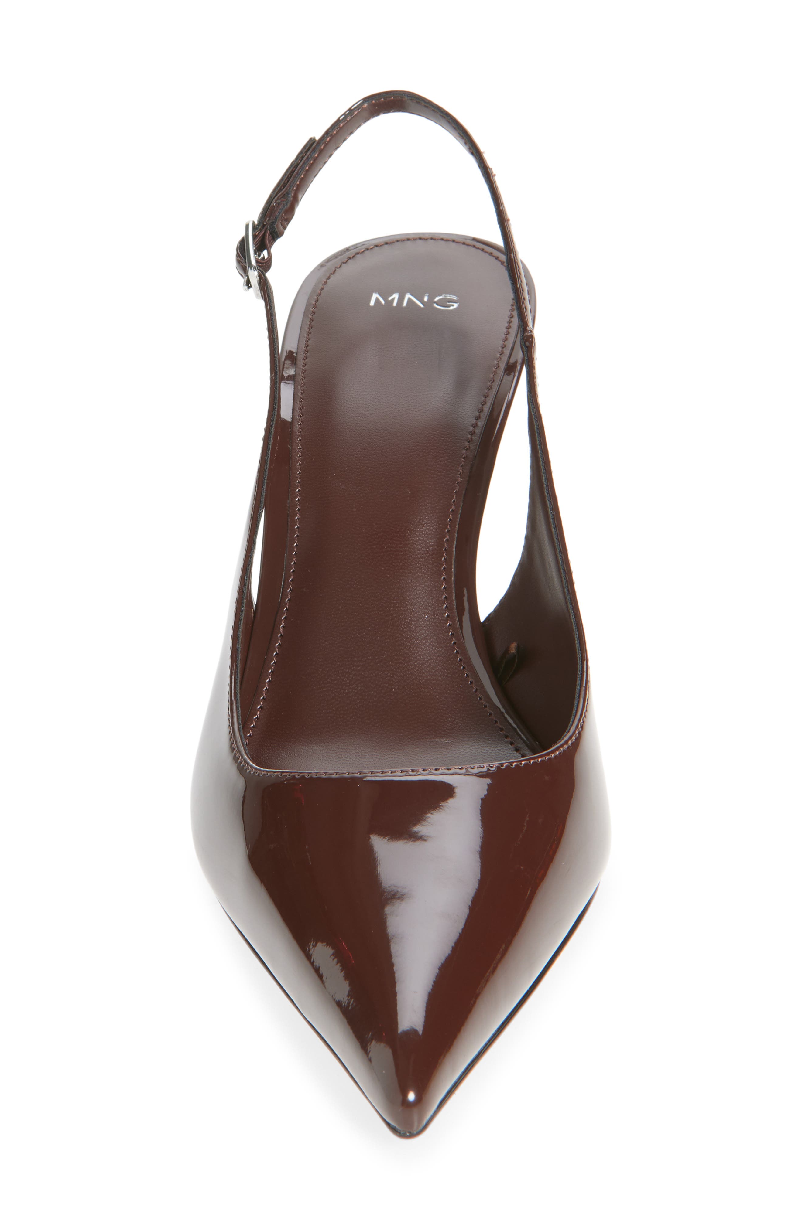 MANGO Sol Slingback Pump, Alternate, color, Chocolate