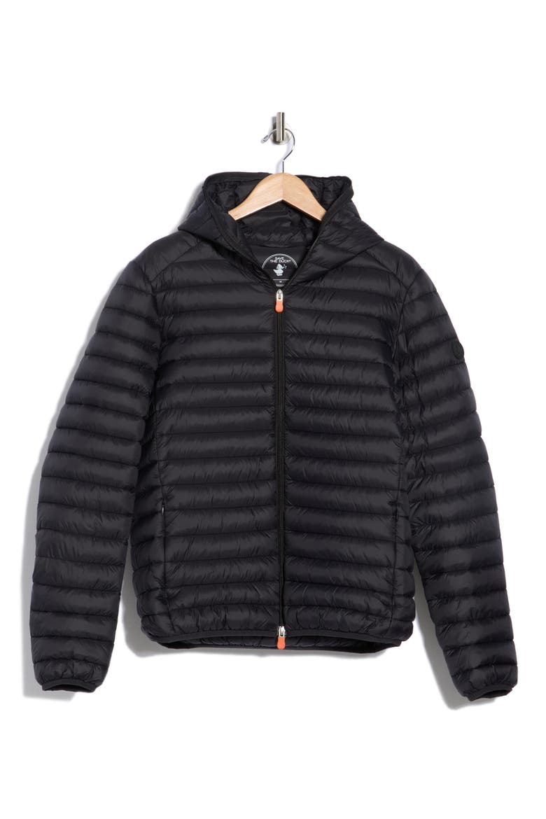 Daniele Water Resistant Hooded Puffer Jacket, Alternate, color, BLACK