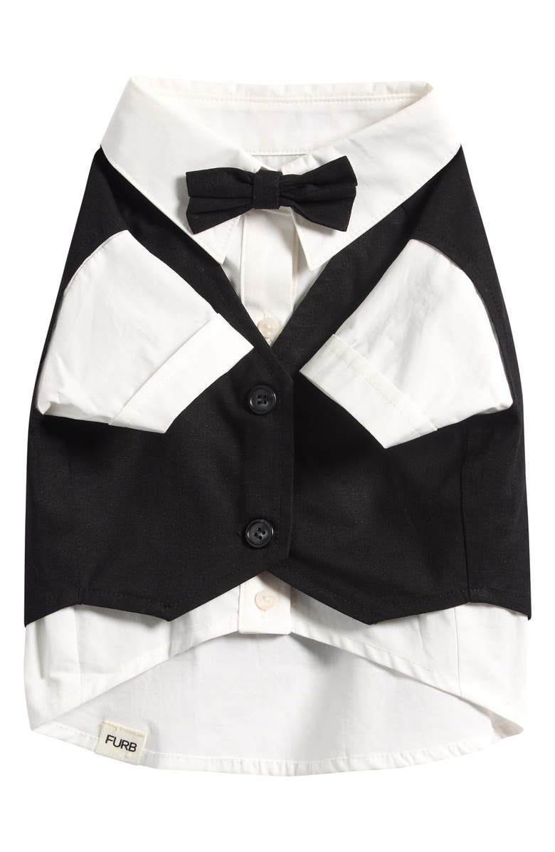 Furb The We Do Wedding Pet Shirt & Vest with Detachable Bow Tie, Main, color, White/Black