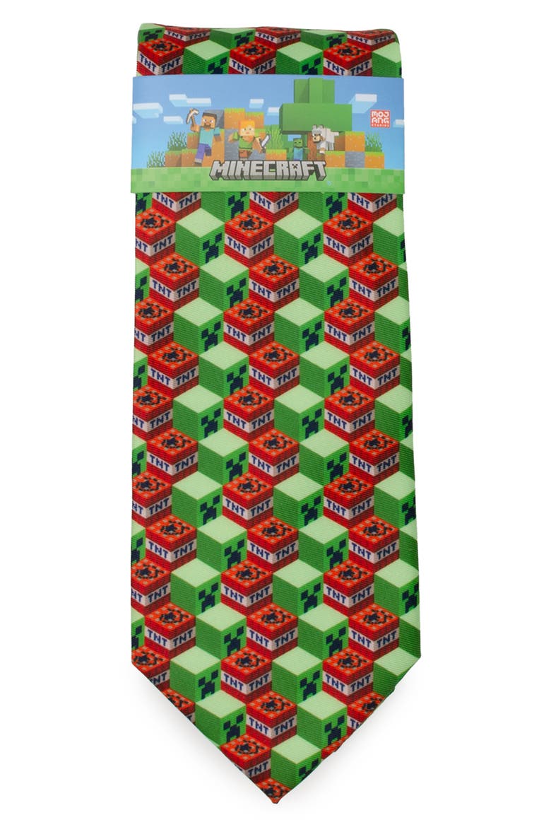 Minecraft Creeper TNT Isometric Tie, Alternate, color, GREEN
