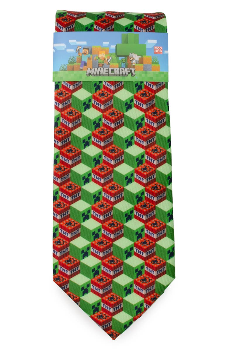 Cufflinks, Inc. Minecraft Creeper TNT Isometric Tie, Alternate, color, Green
