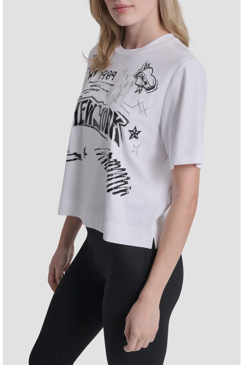 Embroidered 1989 Notebook Scribbles Graphic T-Shirt, Alternate, color, WHITE