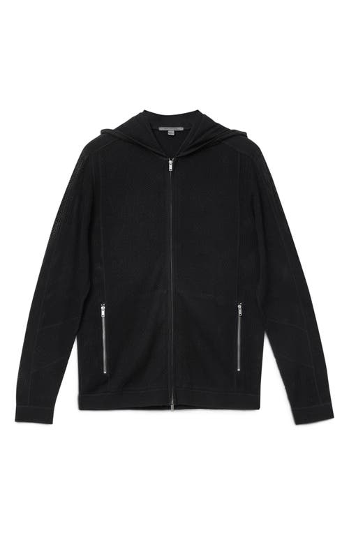 John Varvatos Lazo Full Zip Mesh Sweater Hoodie