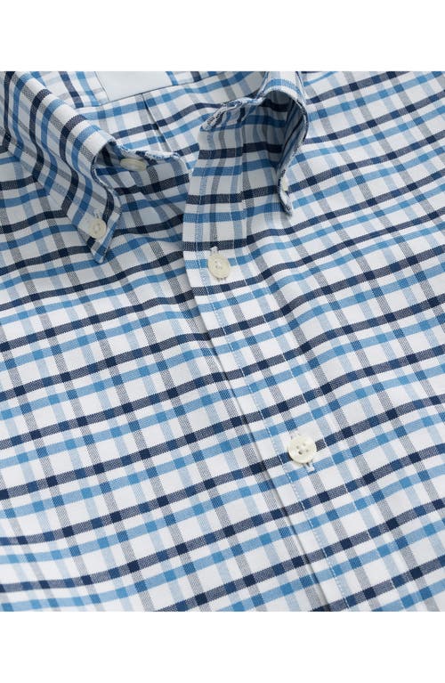 Brooks Brothers Non-iron Check Cotton Stretch Oxford Cloth Button-down Shirt In Blue