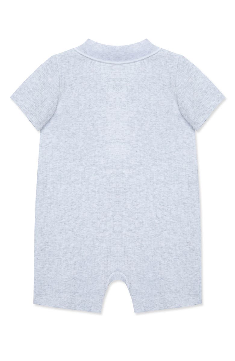 Little Me Knit Polo Romper, Alternate, color, Grey