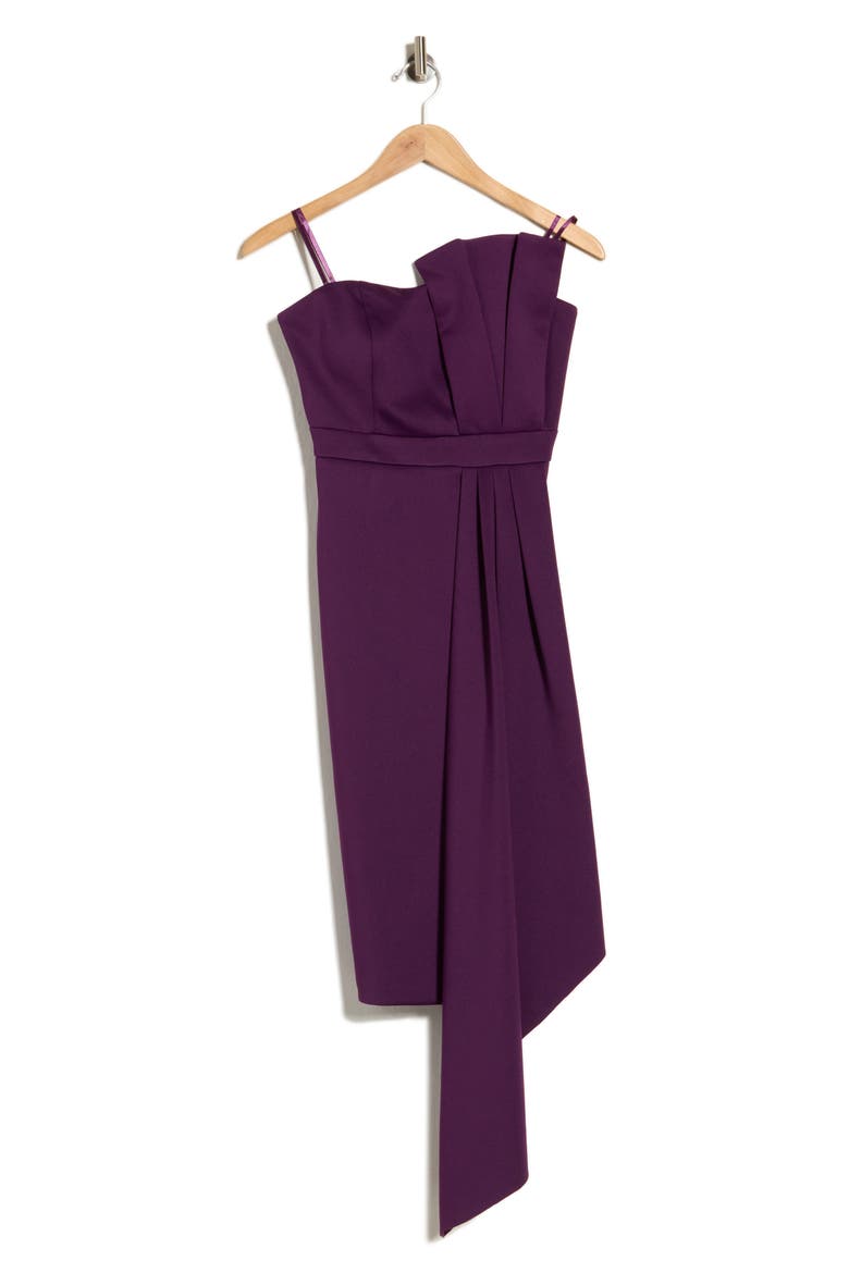 Strapless Scuba Crepe Cocktail Dress, Alternate, color, PLUM