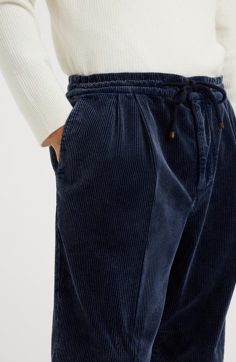 Brunello Cucinelli Leisure fit trousers with drawstring, Alternate, color,