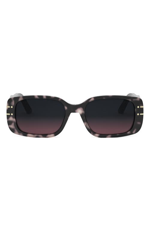 Dior Signature S12i 53mm Rectangular Sunglasses In Brown