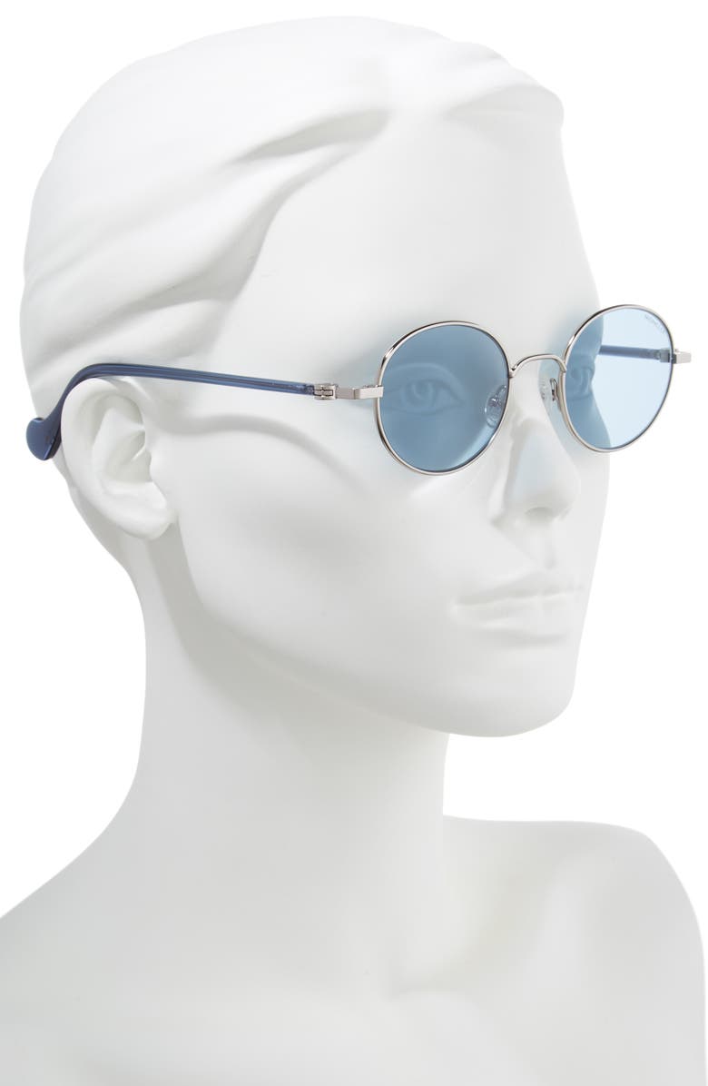 Moncler 49mm Round Metal Sunglasses, Alternate, color,