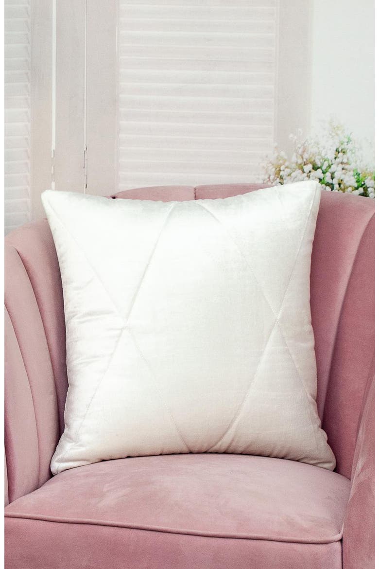 Koko Transitional White Throw Pillow, Alternate, color, WHITE