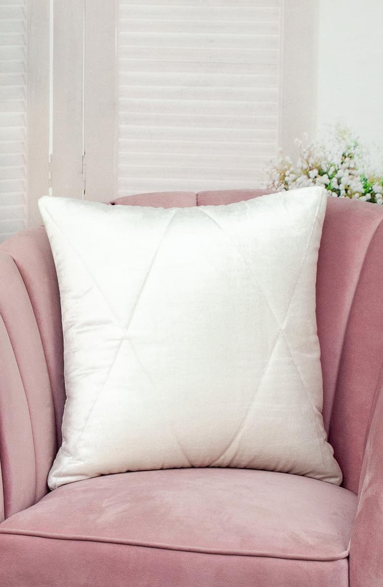 PARKLAND COLLECTION Koko Transitional White Throw Pillow, Alternate, color, White