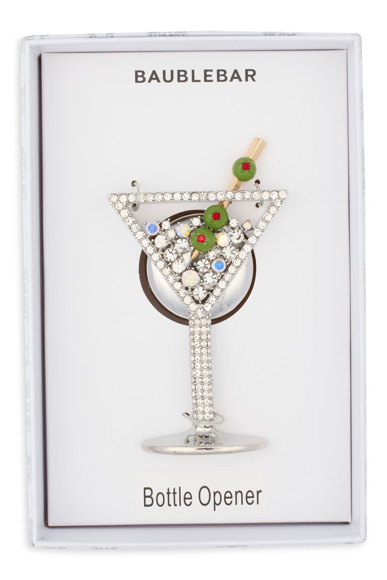 Martini Bottle Opener Ornament, Alternate, color, CLEAR