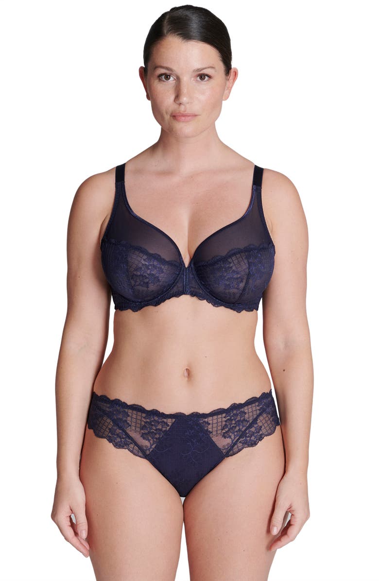 Simone Perele Reve Sheer Underwire 3D Plunge Bra, Alternate, color, 