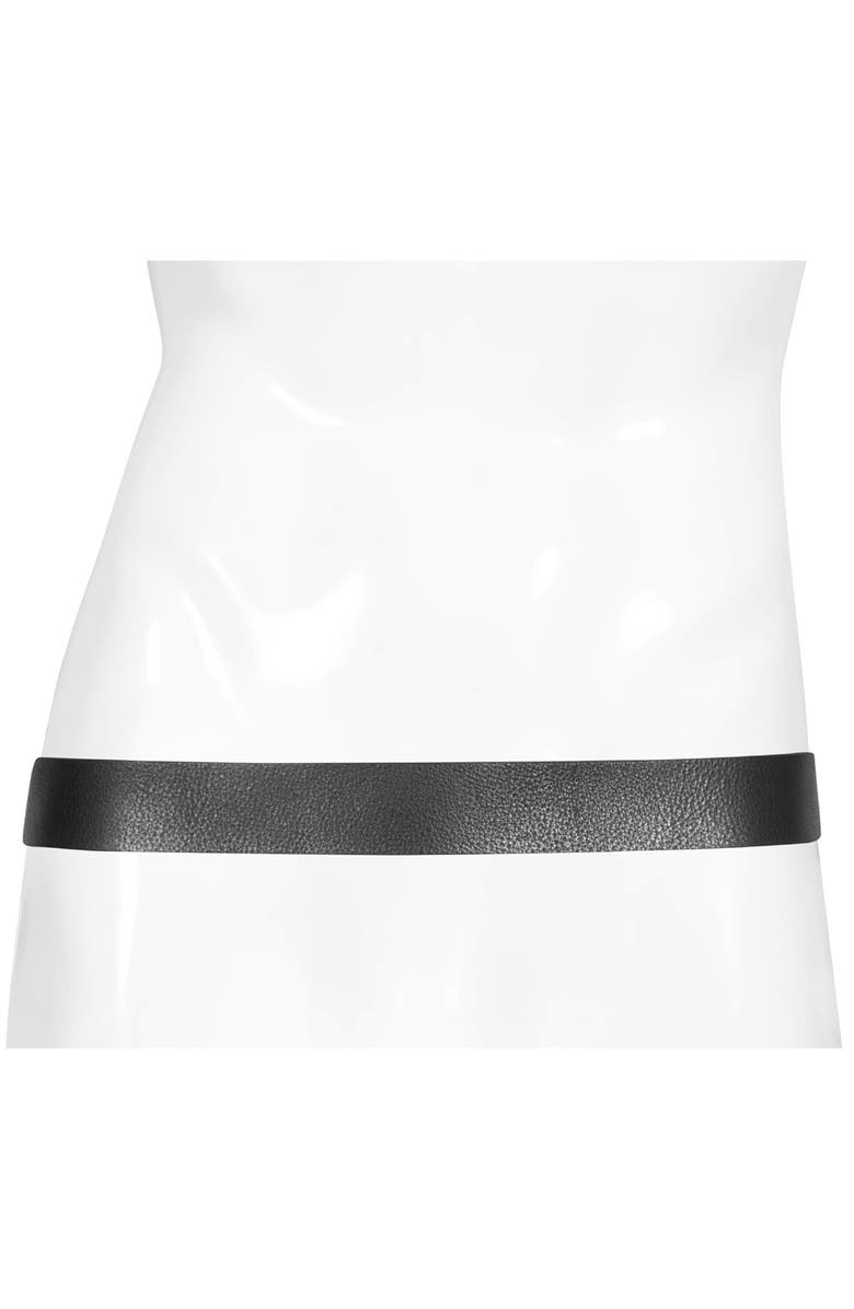 AllSaints Stitched Leather Belt, Alternate, color,