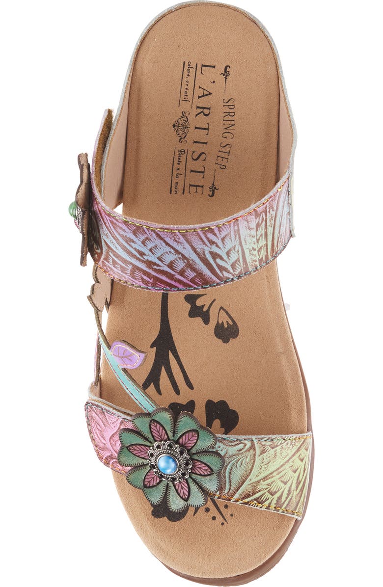 L'Artiste by Spring Step Aymee Wedge Sandal, Alternate, color, Sky Blue Multi