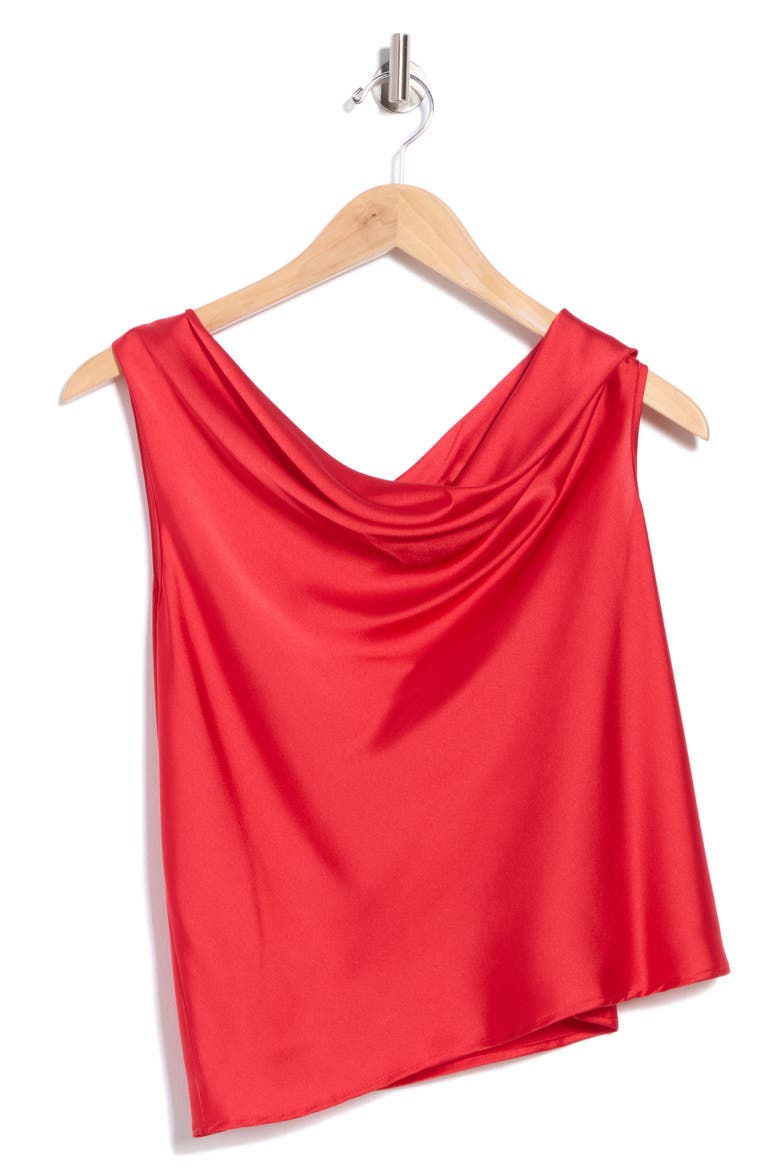 One-Shoulder Satin Tank, Alternate, color, RED