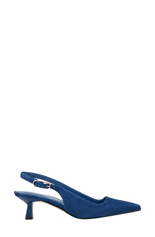 Marc Fisher Ltd Kory Pointed Toe Kitten Heel Pump In Dark Blue