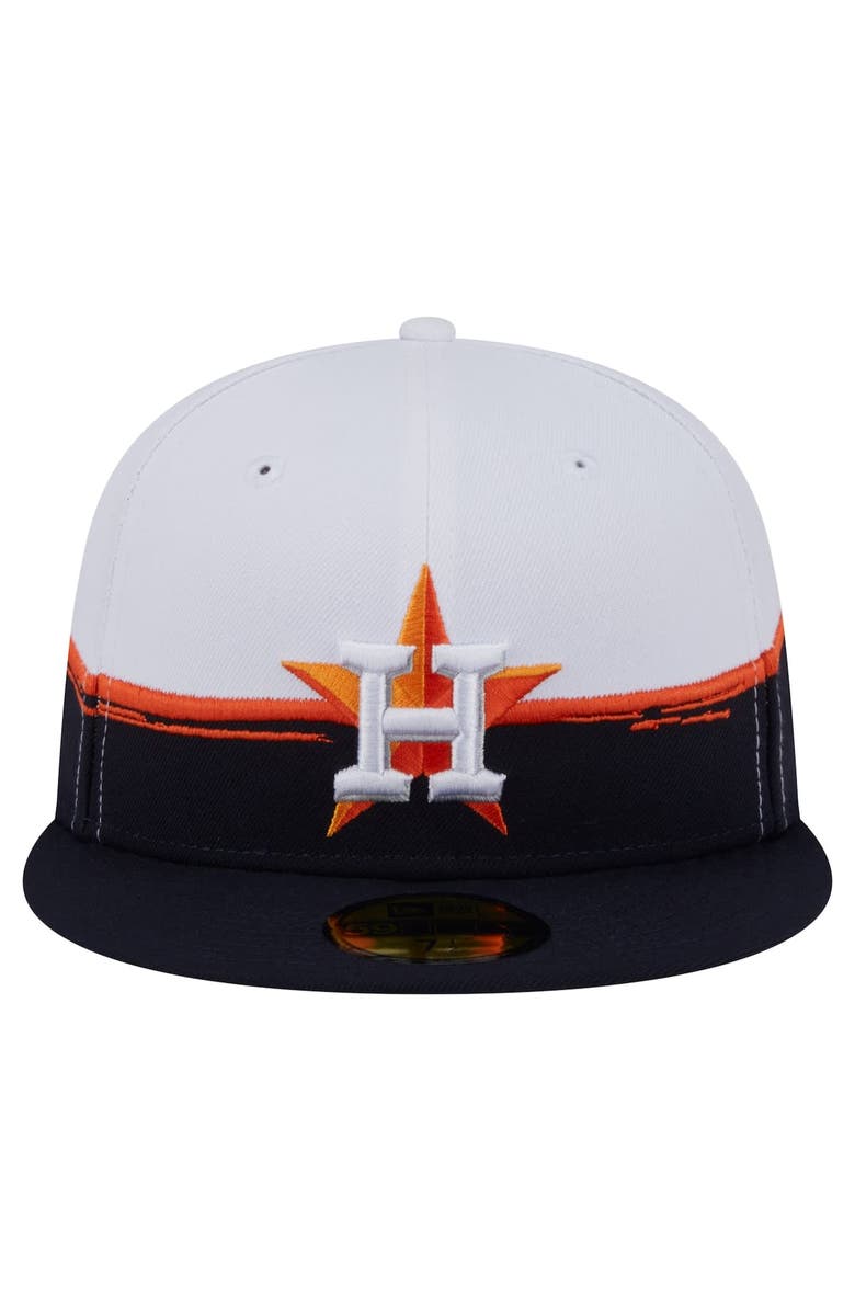 New Era Men's New Era Navy/White Houston Astros Paint Stroke 59FIFTY Fitted Hat, Alternate, color, Navy