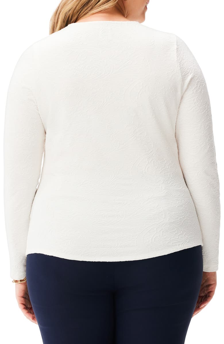 NIC+ZOE Textured Twist Front Knit Top, Alternate, color, Cream