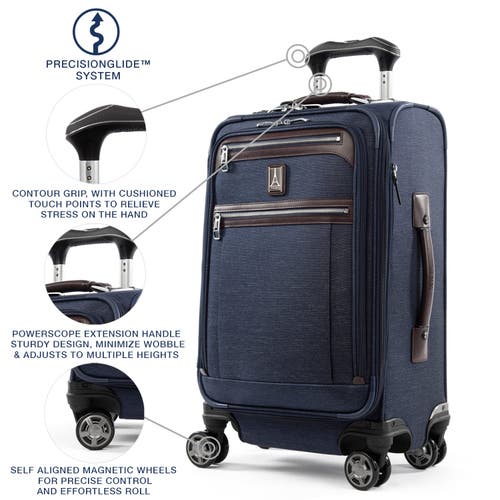 Travelpro Platinum Elite Softside Expandable Carry-on 21-inch Luggage In True Navy Blue
