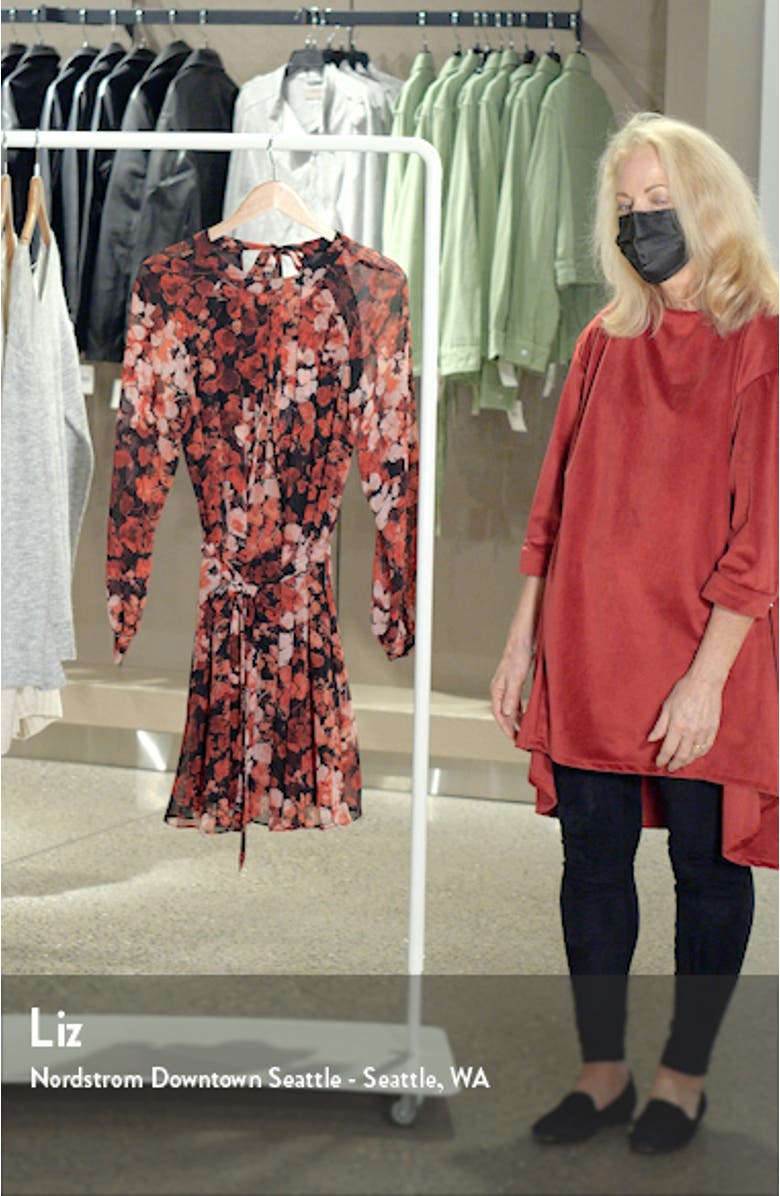 Floral Pleated Long Sleeve Dress, sales video thumbnail