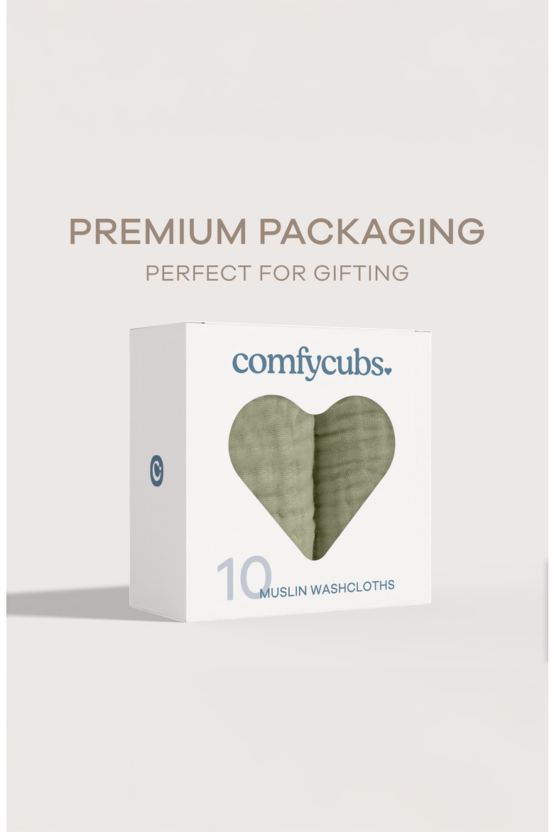 Muslin Washcloths - Pack of 10, Alternate, color, Sage
