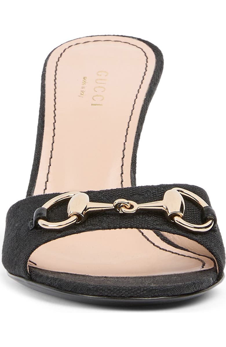 Gucci Erin Horsebit Slide Sandal, Alternate, color, Black