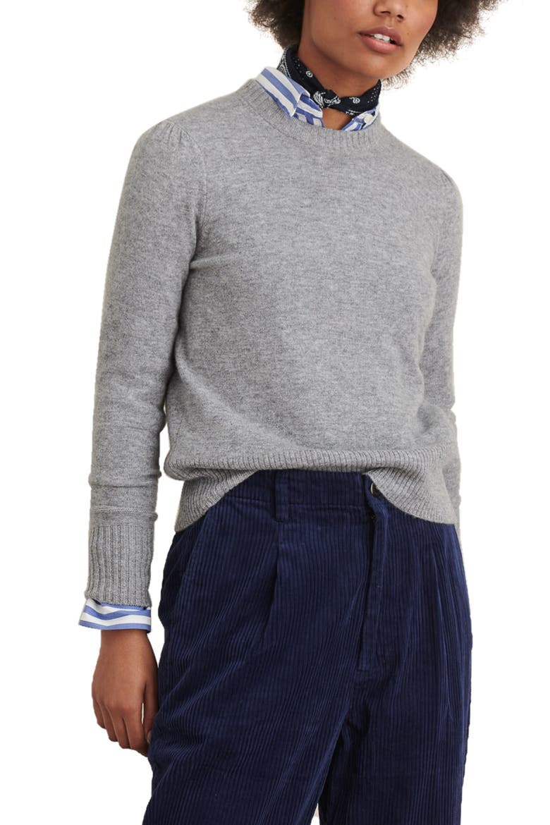 Claire Wool & Cashmere Crewneck Sweater, Main, color, HEATHER GREY