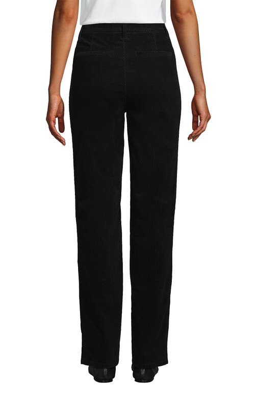 Lands' End Corduroy High Rise Rail Straight Leg Pants In Black