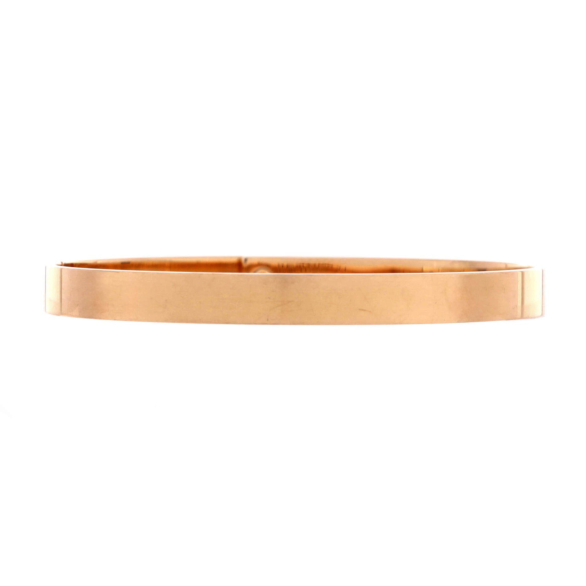 Pre-Owned Hermes Kelly Bracelet 18K Rose Gold with 4 Diamonds Small, Alternate, color, Rose Gold