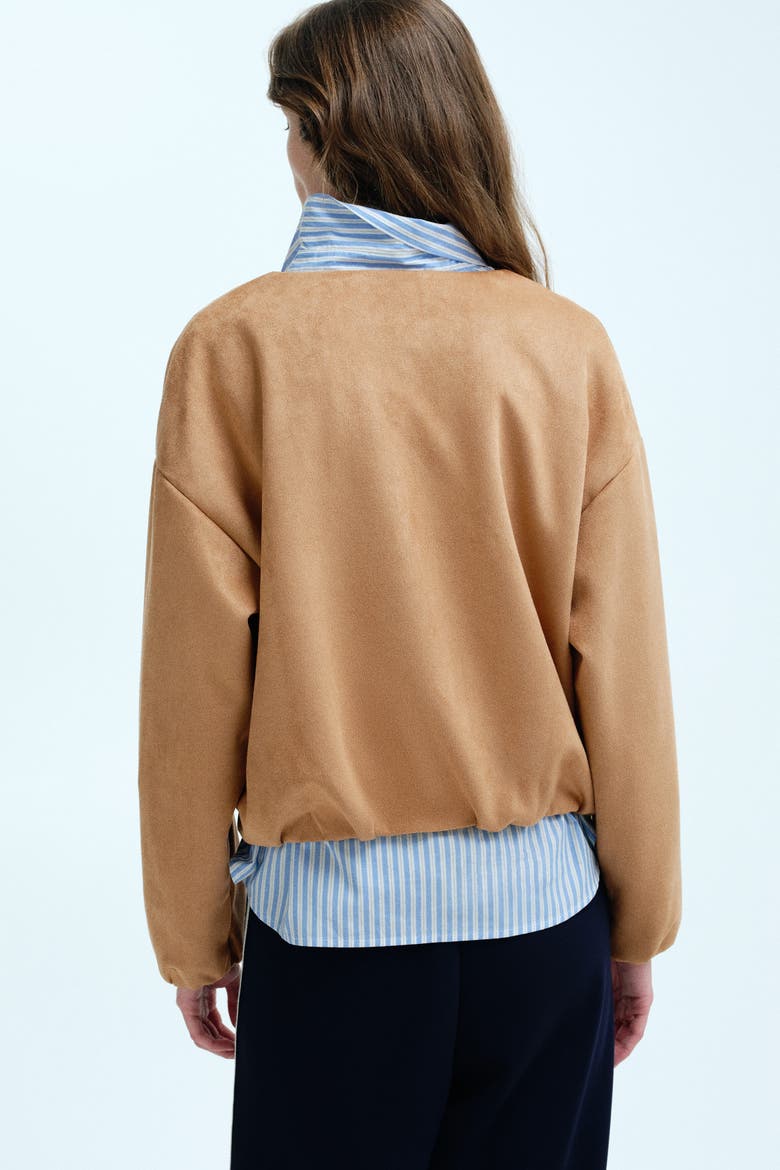 Oversized Jersey Jacket, Alternate, color, Dark beige