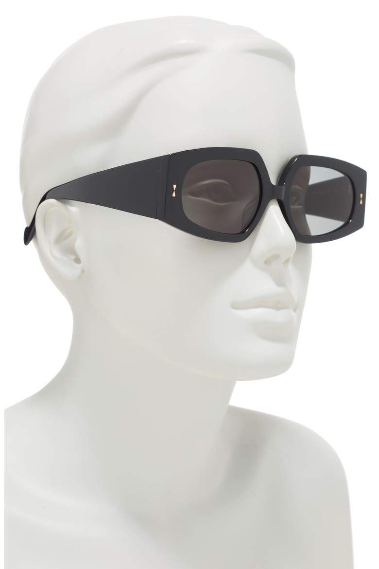 54mm Espionage Rectangle Sunglasses, Alternate, color, BLACK / GREEN MONO
