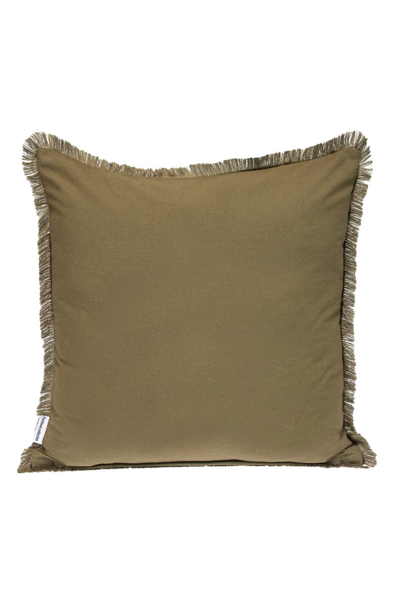 PARKLAND COLLECTION Fringe Trim Square Accent Pillow, Alternate, color, Green