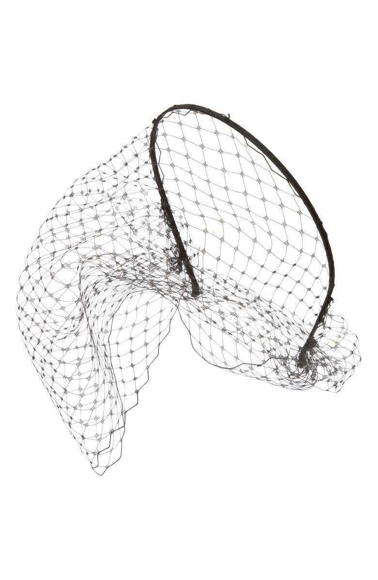 Jennifer Behr Voilette Silk Headband with Mesh Veil, Main, color, 