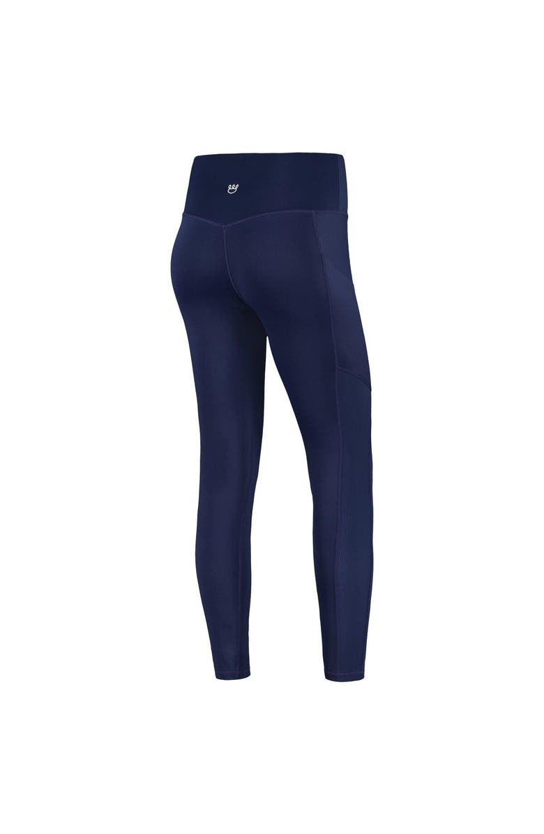 KADYLUXE Women's KadyLuxe  Navy Michigan Wolverines 7/8 Mixed Media Pocket iLeggings, Alternate, color, Navy