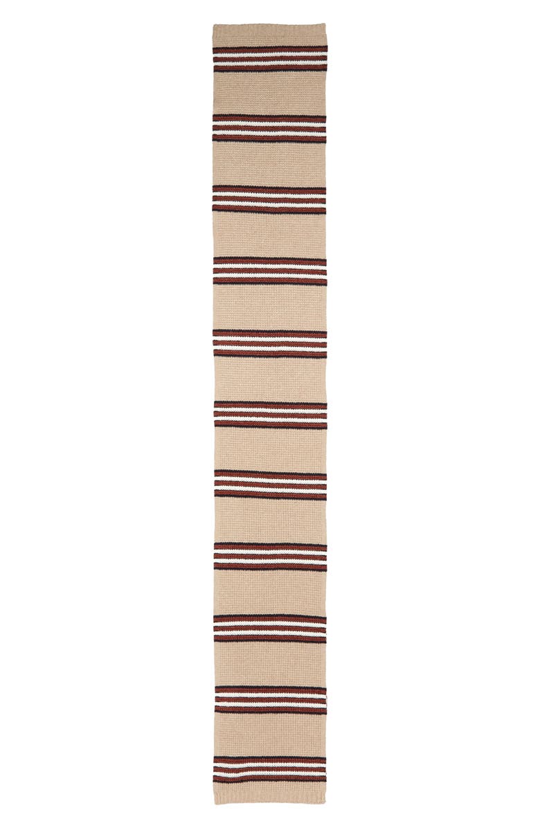 Faherty Jackson Stripe Organic Cotton Blend Scarf, Alternate, color, Oatmeal Heather