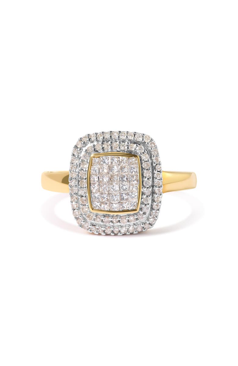 Haus of Brilliance 10K Yellow Gold 1/2 cttw Diamond Composite Head and Halo Ring, Alternate, color, Yellow