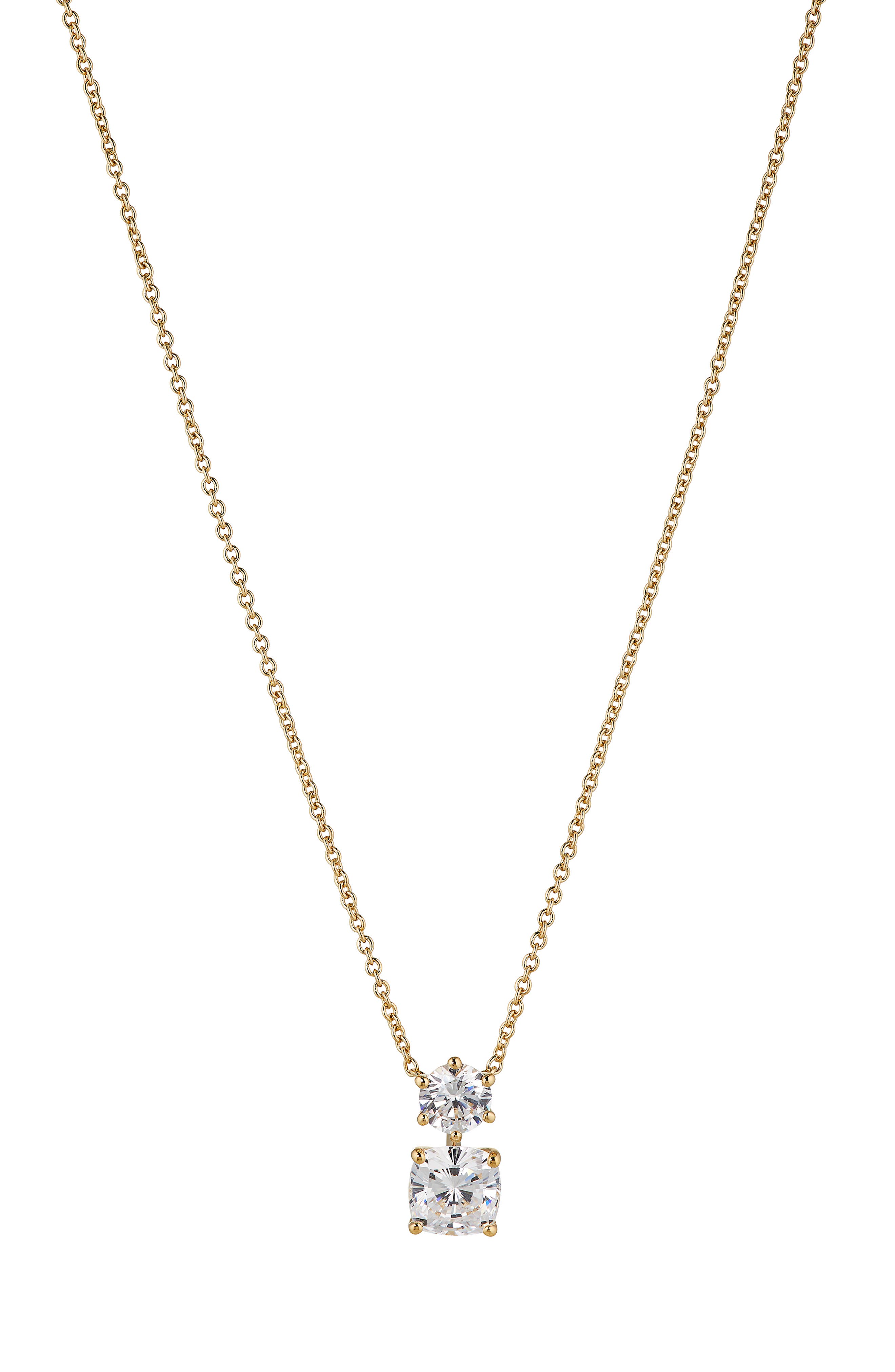 Nadri Double Solitaire Pendant Necklace