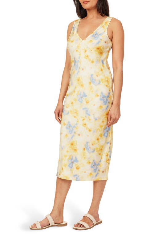 Scotch & Soda Sleeveless Bias Satin Midi Dress In Multi